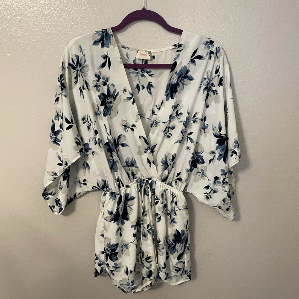 Blue Flower Romper